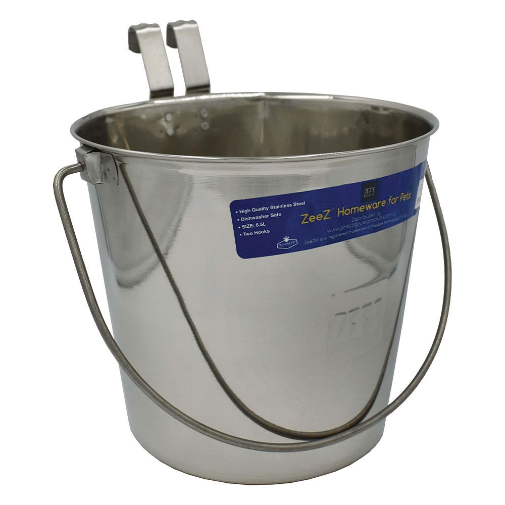 Stainless Steel Flat Sided Bucket - 5.5 Litres - Two Hooks
