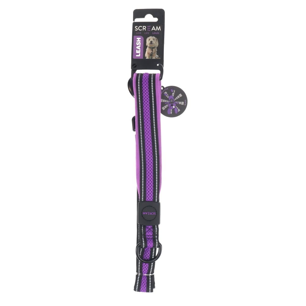 Scream Reflective Padded Leash 2.5cm x 120cm
