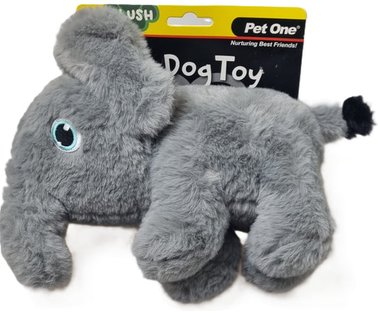 Pet One - Dog Toy - Plush Squeaky - Elephant 20cmL