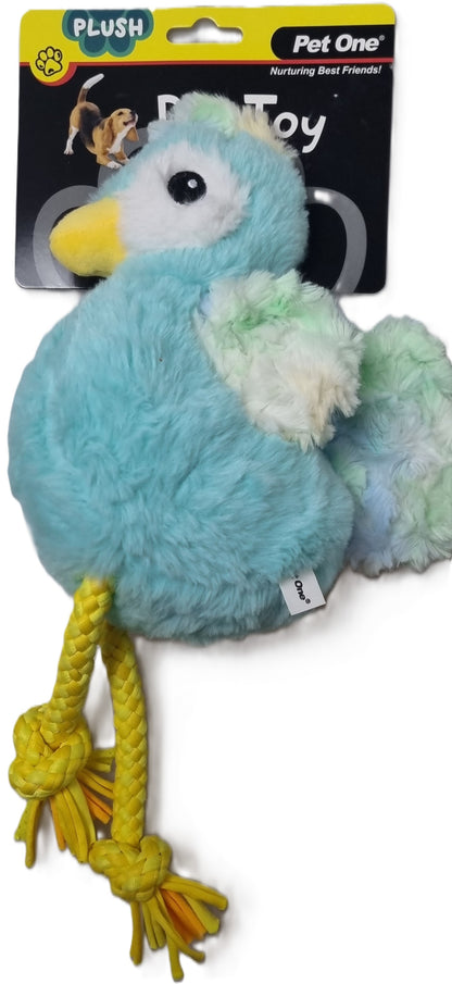 Pet One - Dog Toy - Plush Squeaky - Bird with Rope 20.4cmH
