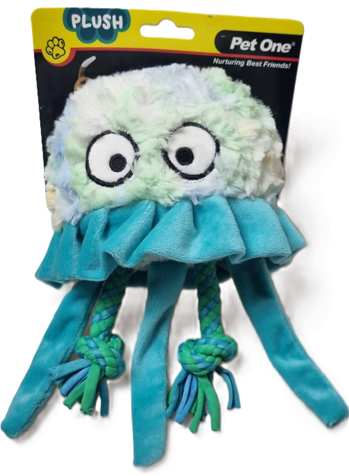 Pet One - Dog Toy - Plush Squeaky - Jellyfish with Rope 23cm