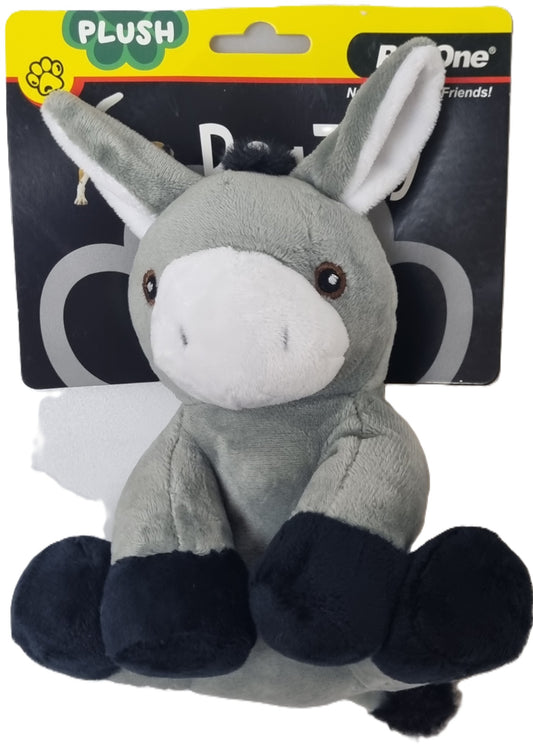 Pet One - Dog Toy - Plush Squeaky - Donkey 15cmH