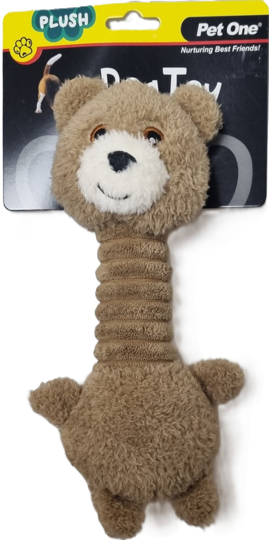 Pet One - Dog Toy - Plush Squeaky - Teddy Long Neck 21.6cm