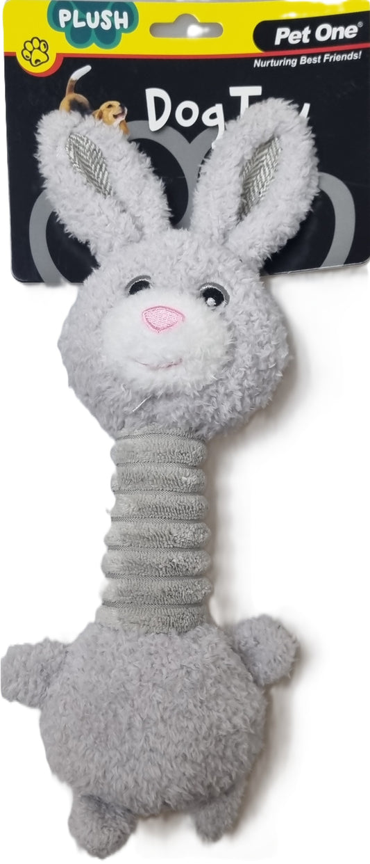Pet One - Dog Toy - Plush Squeaky - Bunny Long Neck 21.6cm