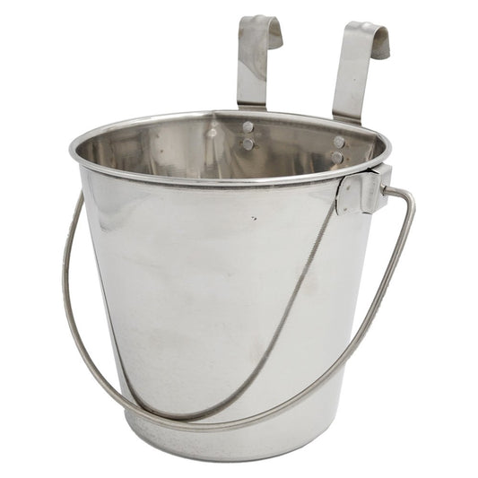 Stainless Steel Flat Sided Bucket - 2.68 Litres - Two Hooks