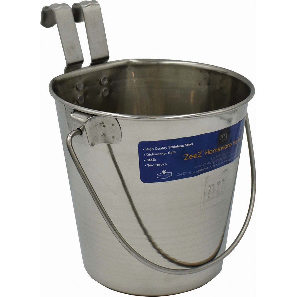 Stainless Steel Flat Sided Bucket - 3.7 Litres - Two Hooks