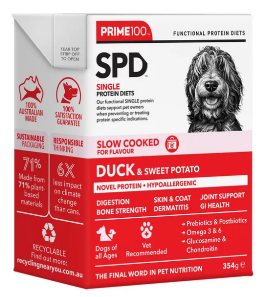 Prime 100 SPD Slow Cooked - Duck & Sweet Potato - 354g